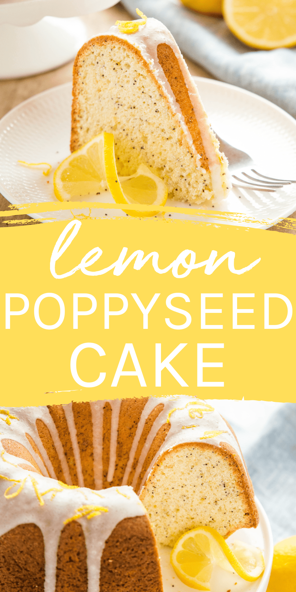 This Lemon Poppy Seed Cake is moist and tender, busting with fresh lemon flavour. Topped with a simple lemon glaze. Recipe from thebusybaker.ca! #lemonpoppyseedcake #lemoncake #lemonpoppyseed #springcake #bundtcake #easycakerecipe #baking #lemondessert #lemon via @busybakerblog