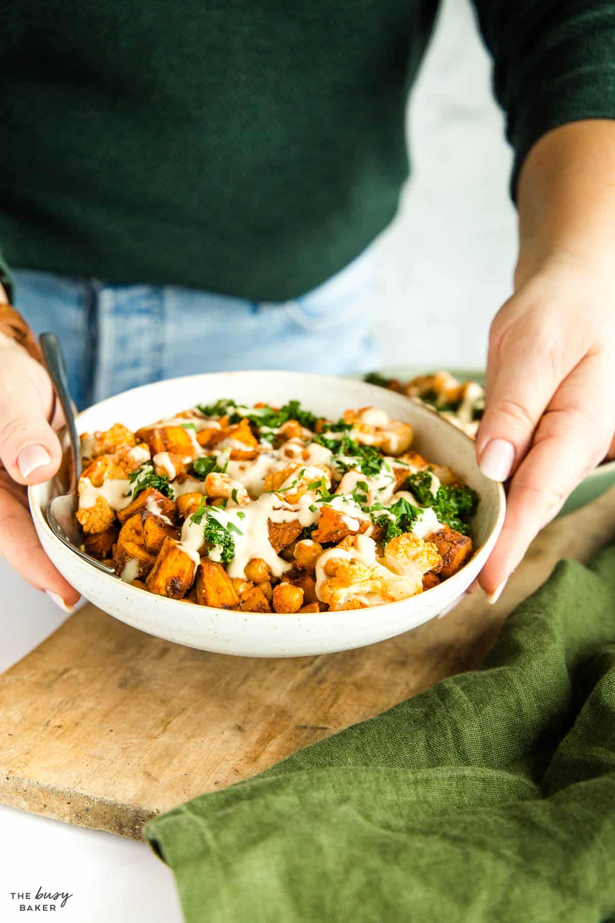 woman holding power bowl