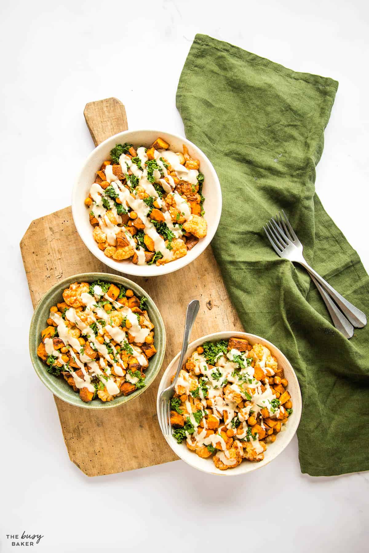 overhead image: 3 vegan power bowls