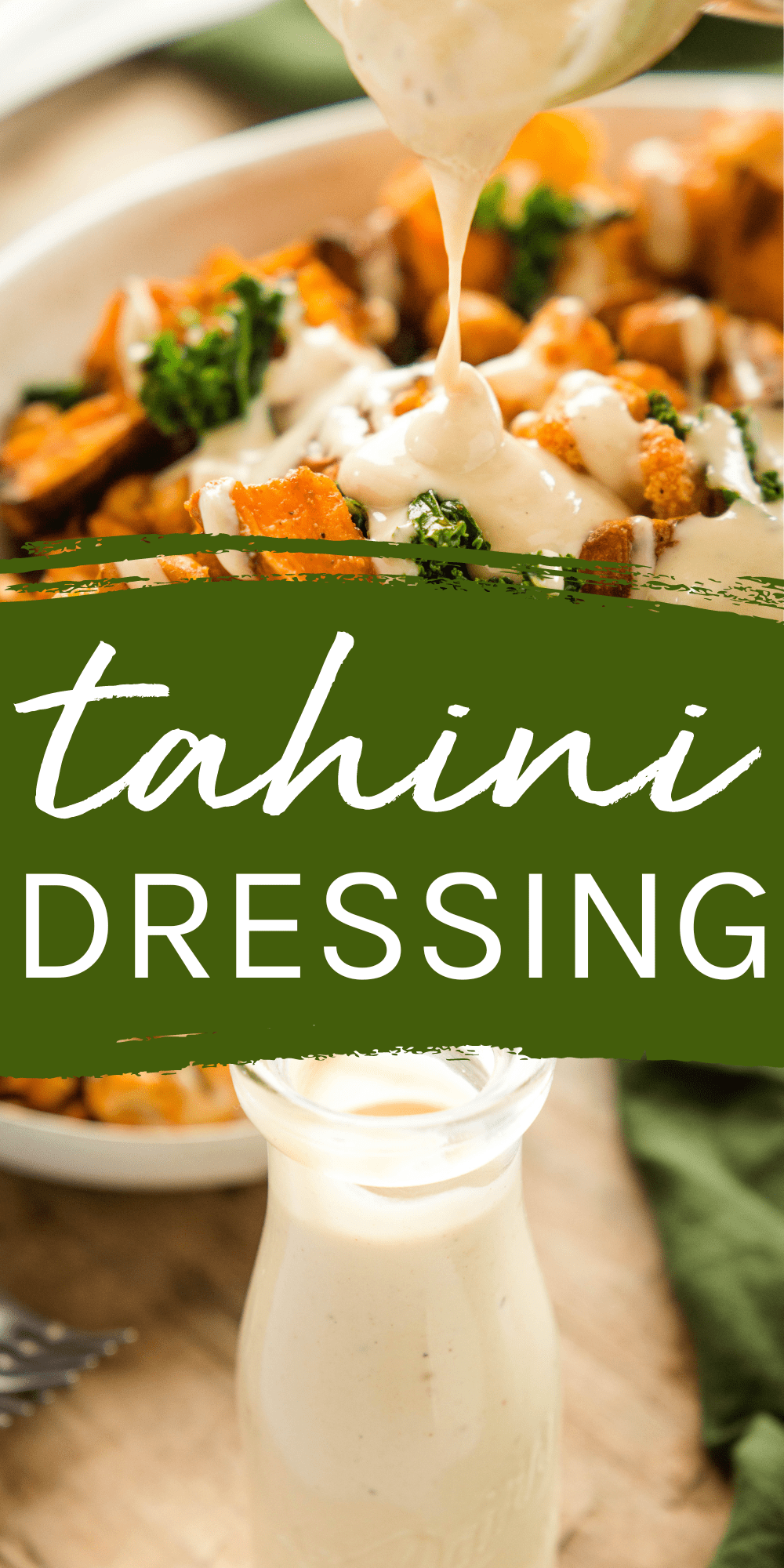 This Tahini Dressing is creamy, smooth and savoury. It's the perfect vegan dressing for all your favourite salads, power bowls, and roasted veggies. Ready in 10 minutes! Recipe from thebusybaker.ca! #tahinidressing #lemontahinidressing #tahinisaladdressing #tahinidressingrecipe via @busybakerblog