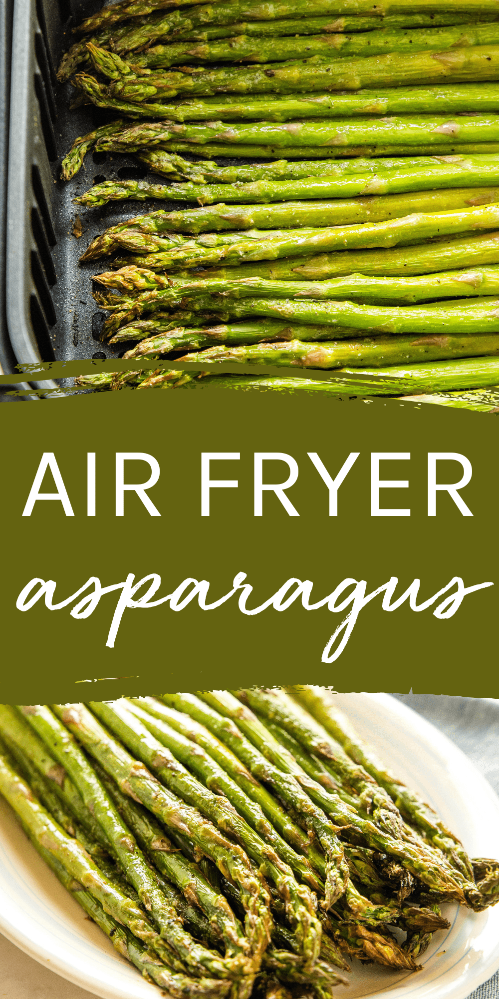This Air Fryer Asparagus recipe is a healthy side dish that's ready in 5-6 minutes! Perfectly tender & flavoured with lemon and garlic. Recipe from thebusybaker.ca! #airfryerasparagus #asparagusinairfryer #asparagus #easysidedish #holidaysidedish #vegetables #veggies #plantbased #sidedish via @busybakerblog