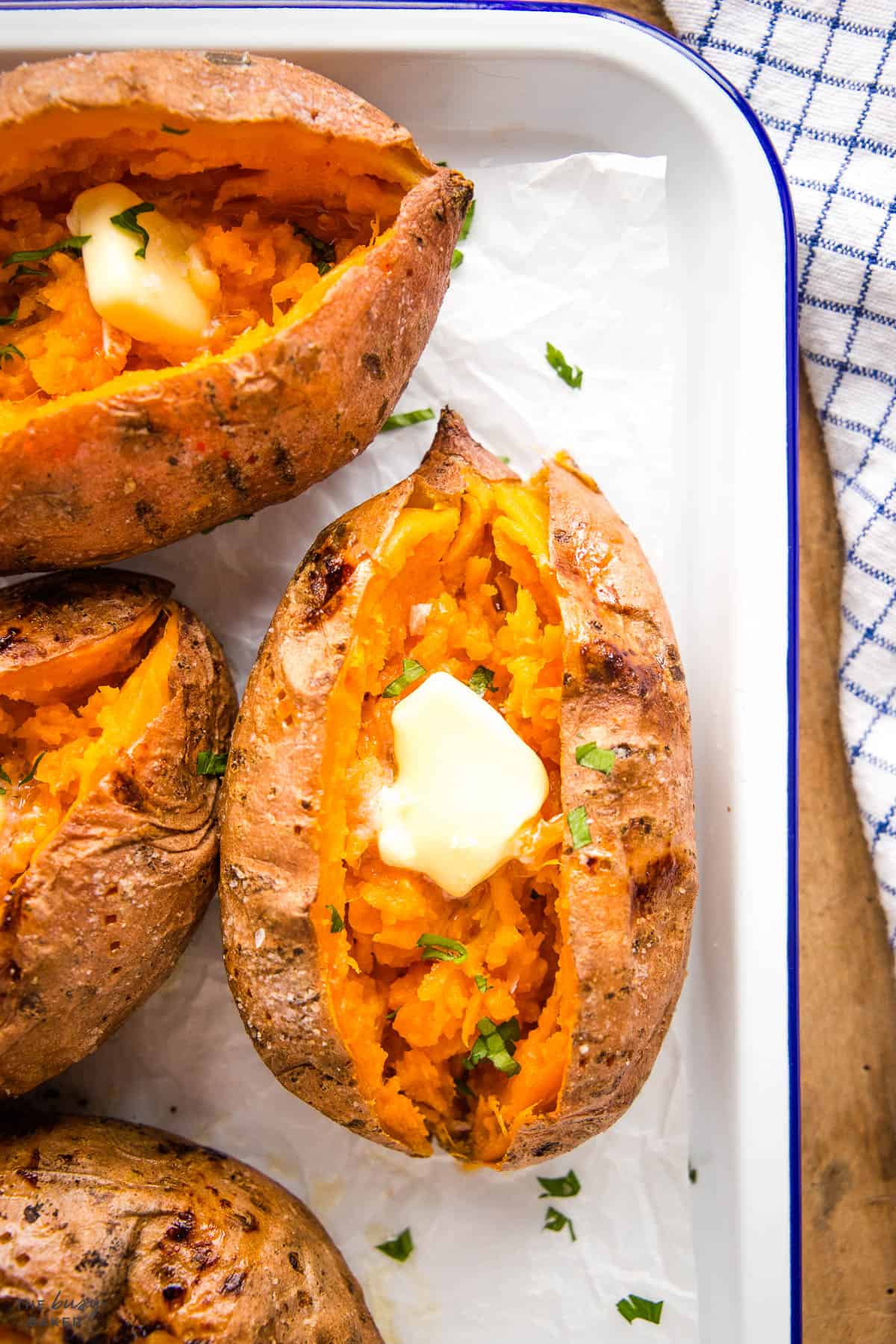baked sweet potato with butter