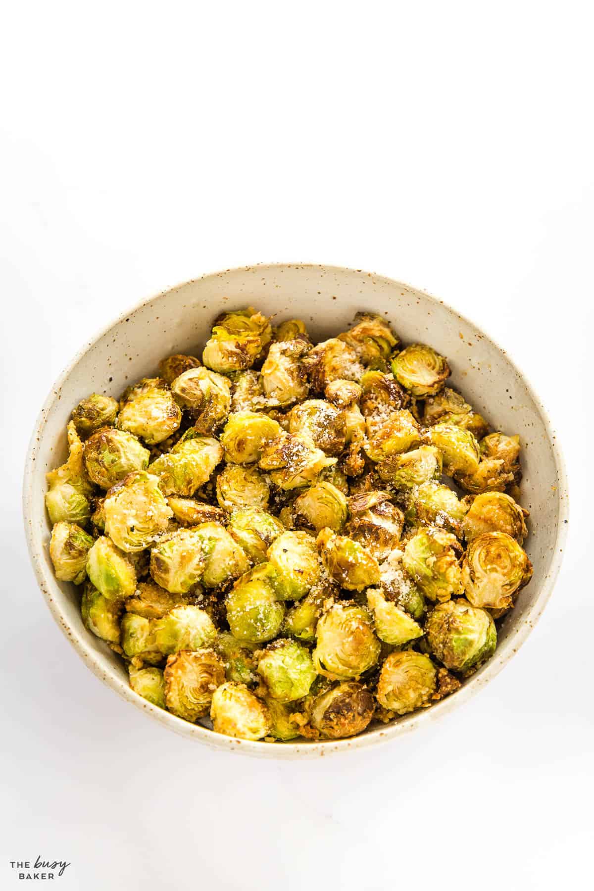 crispy brussels sprouts in bowl