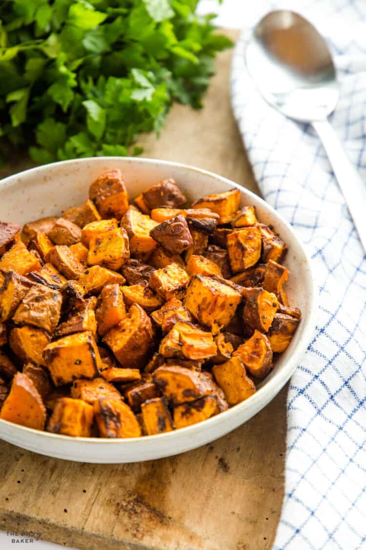 Air Fryer Sweet Potatoes - The Busy Baker