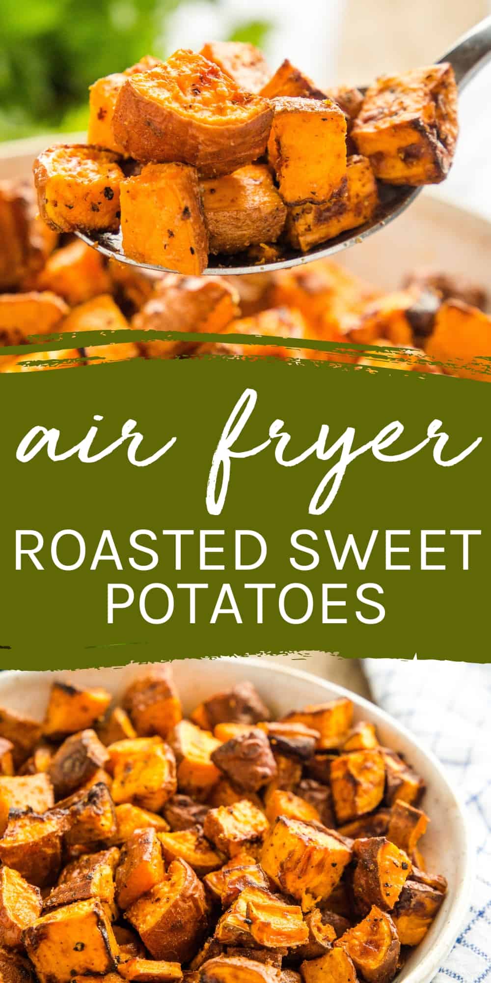 This Air Fryer Sweet Potatoes Recipe is the perfect healthy side dish that's ready in minutes! Seasoned and roasted sweet potatoes that are crispy on the outside, soft on the inside, & made with basic ingredients! Recipe from thebusybaker.ca! #sweetpotatoes #airfryersweetpotatoes #friedsweetpotatoes #roastedsweetpotatoes #sweetpotatoes #healthy #wholefoods #sidedish #easyrecipe via @busybakerblog