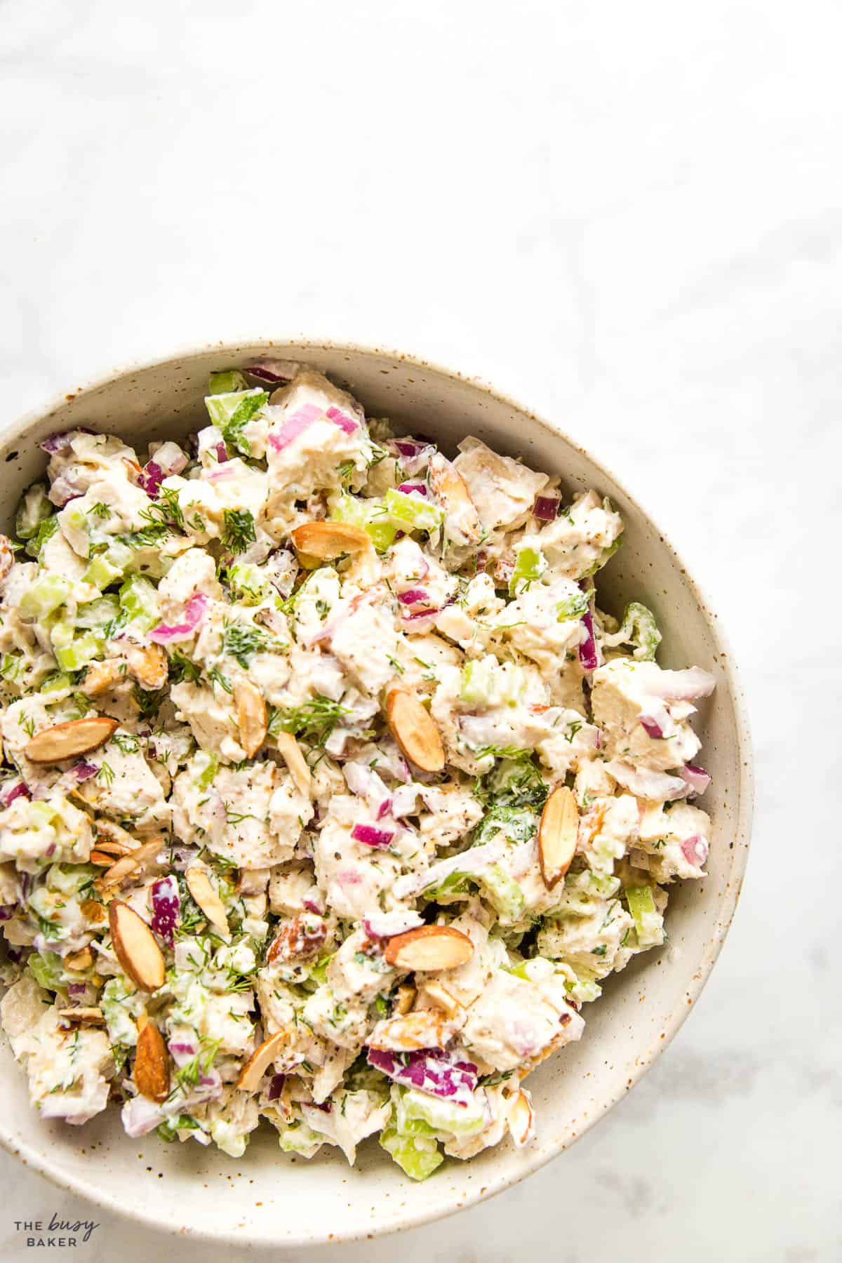 overhead image: easy chicken salad recipe