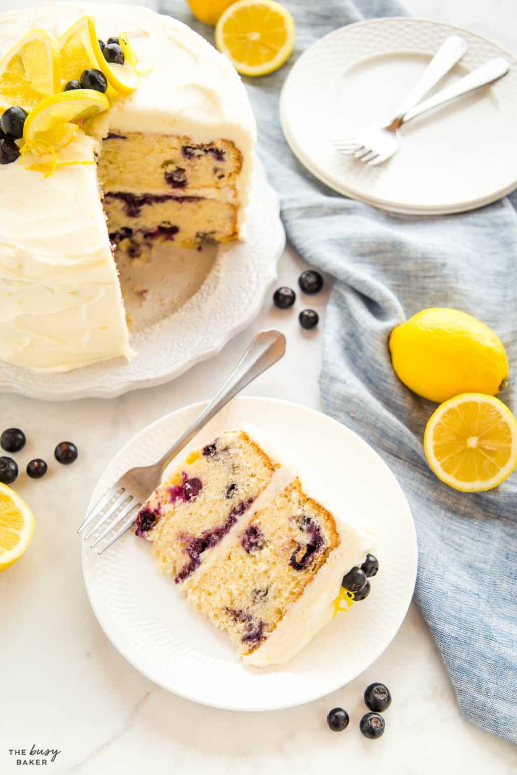 Lemon Blueberry Cake - The Busy Baker