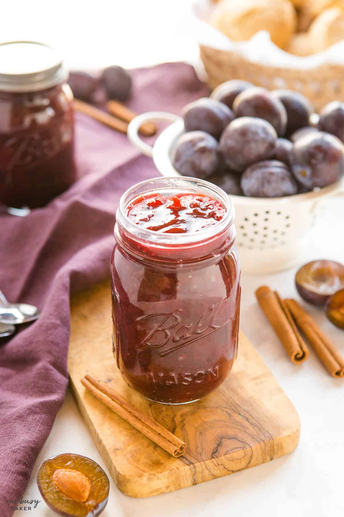 jar of homemade plum jam