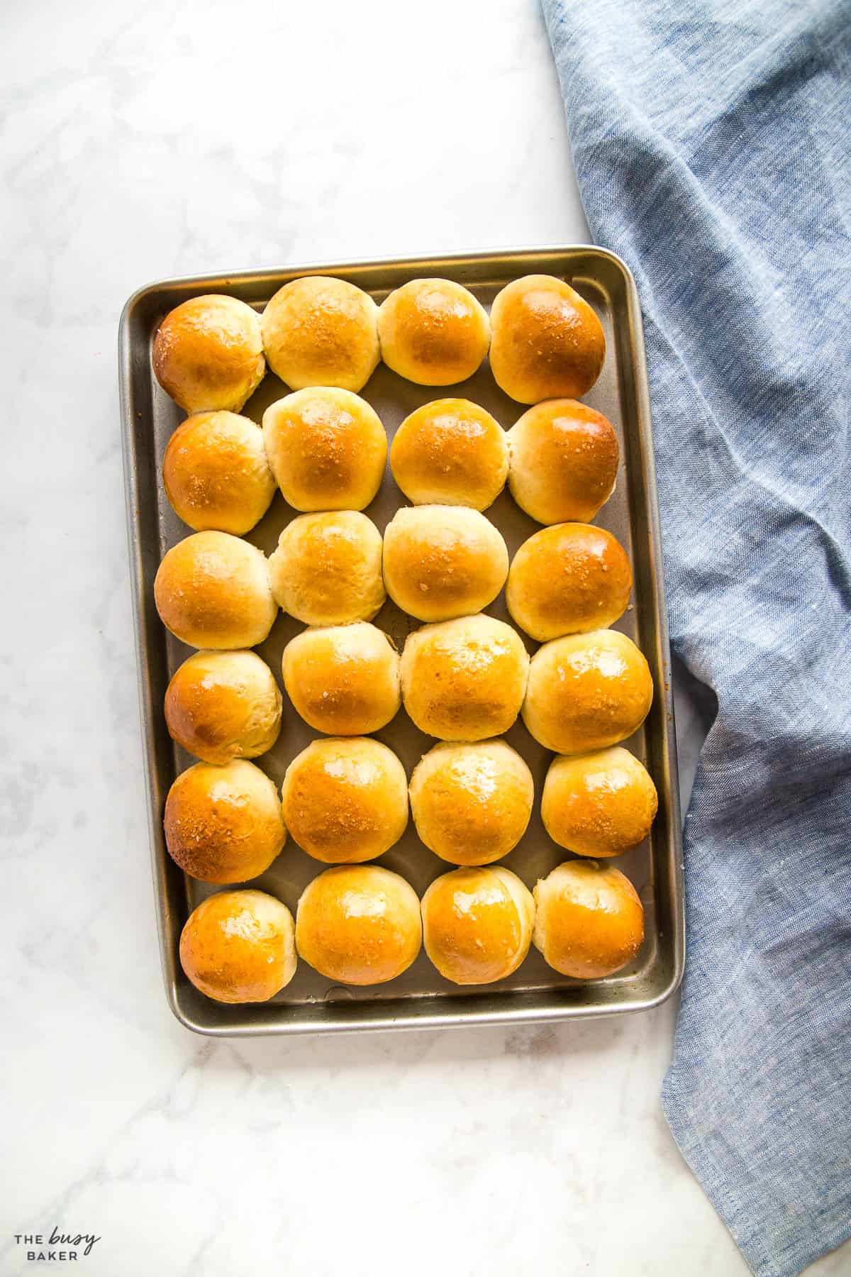 overhead image: quick dinner rolls recipe