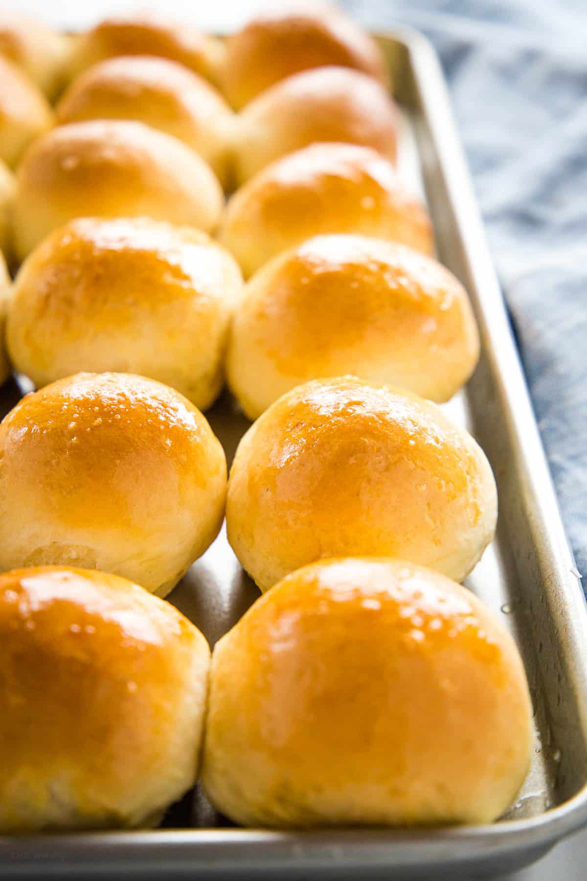 pan of golden brown buns