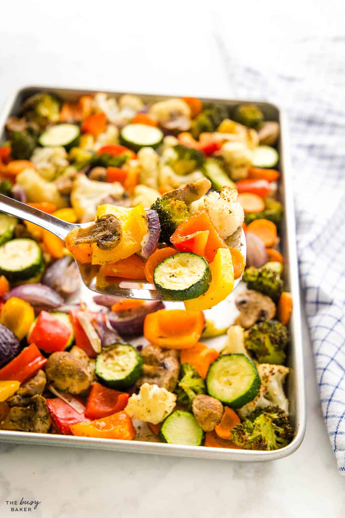 a serving of roasted veggies