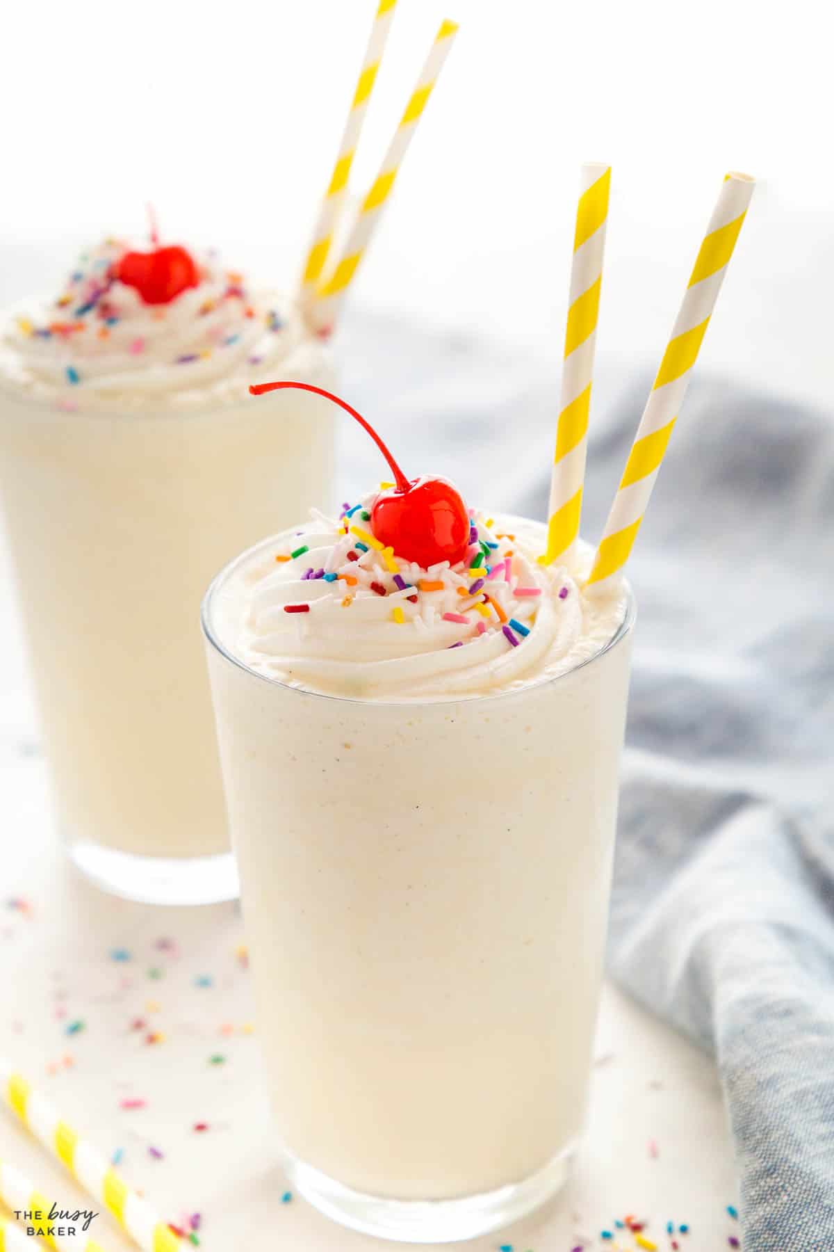 easy milkshake recipe with a cherry on top