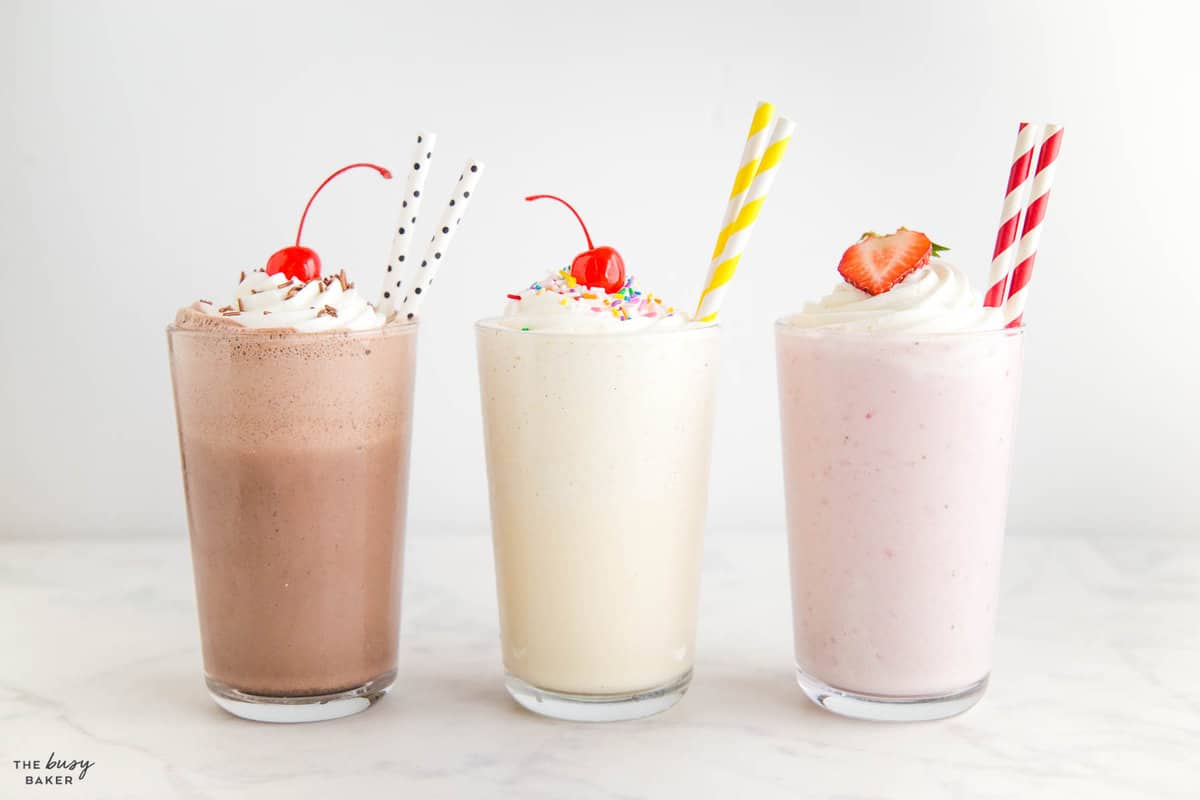 3 milkshake flavours