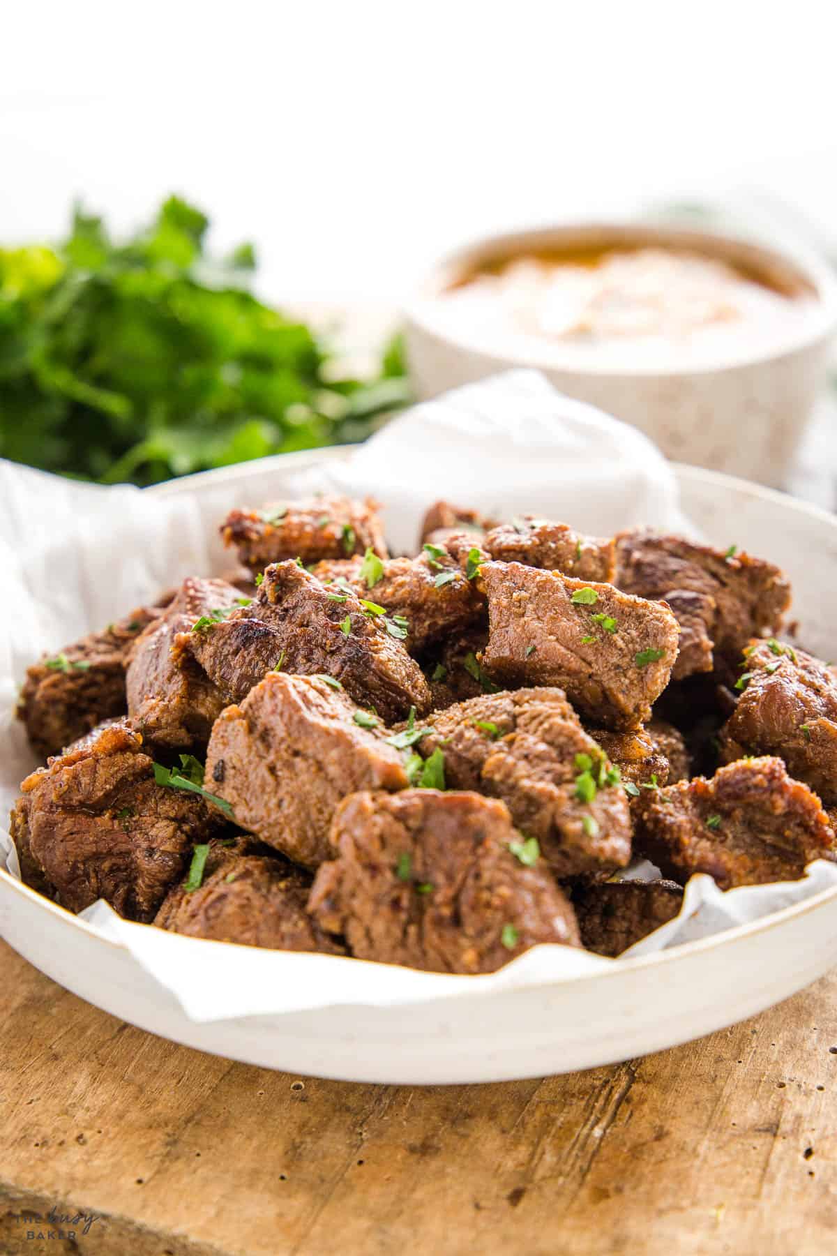 bowl of steak pieces