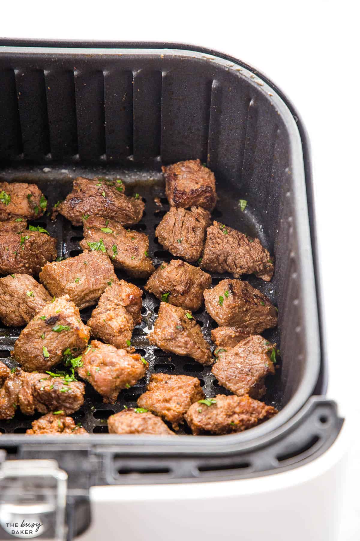 pieces of beef in air fryer basket