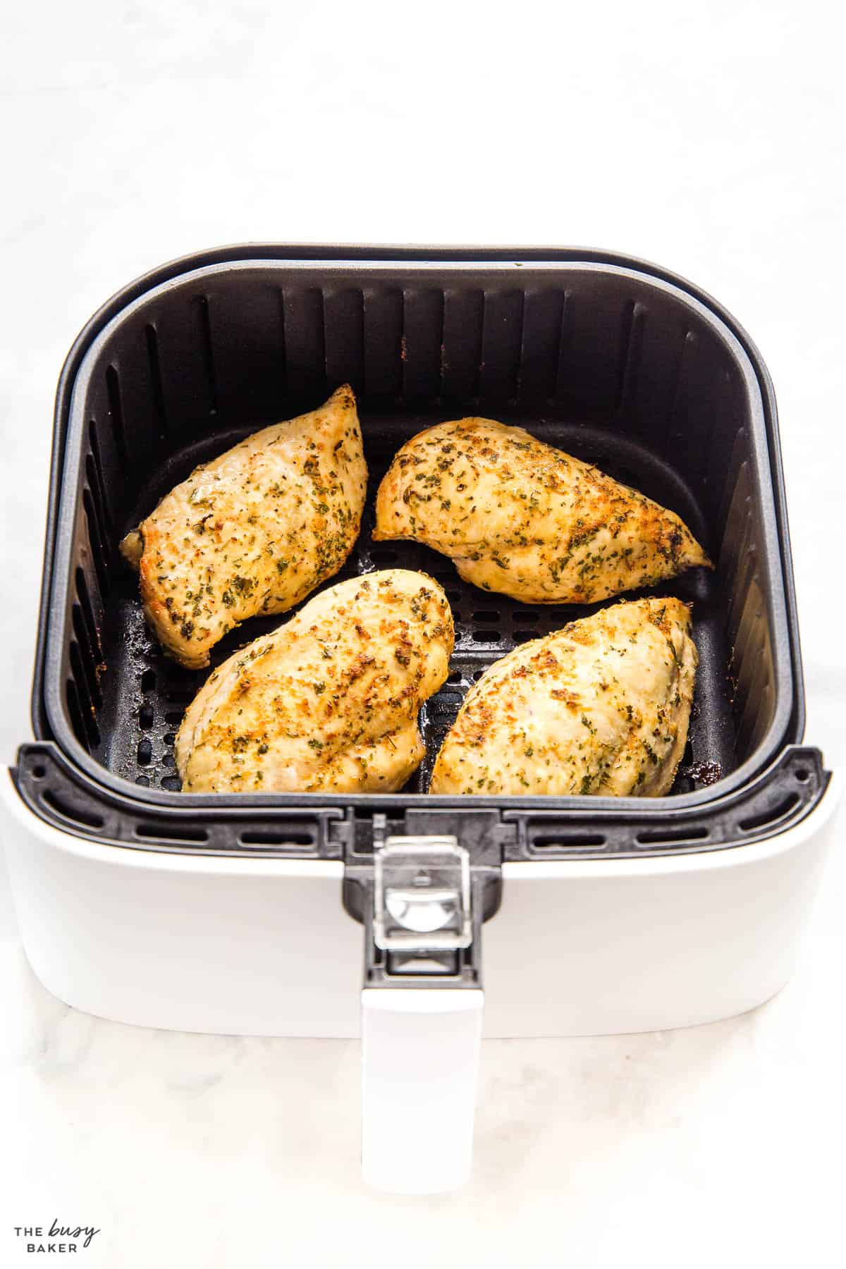 seasoned chicken breasts in air fryer