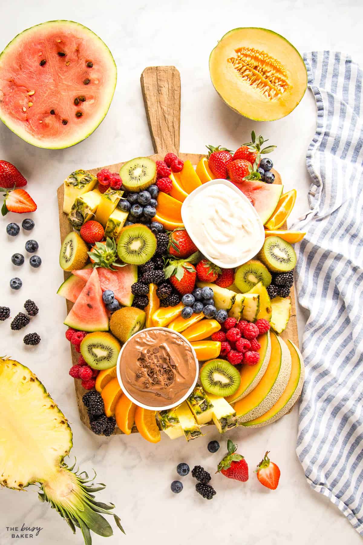 overhead image: fruit platter recipe