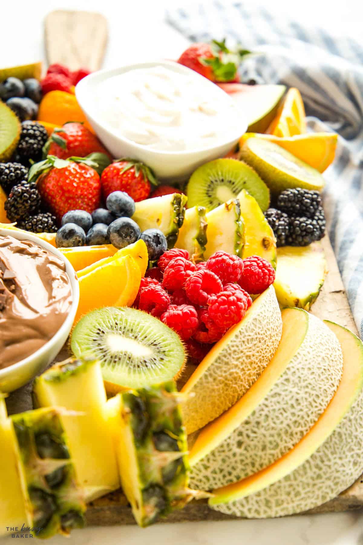 fresh fruits on a board