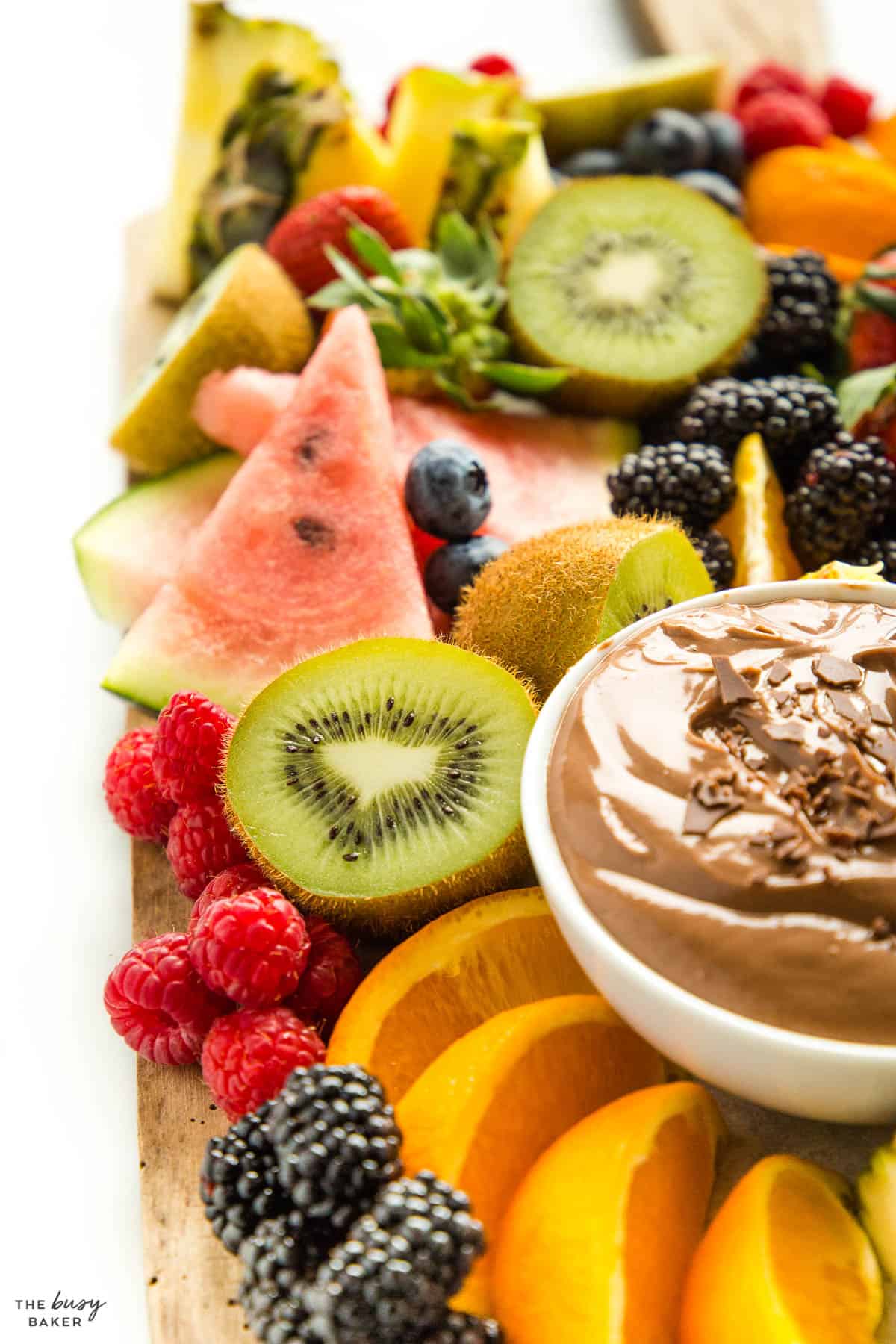 fresh fruits with chocolate fruit dip