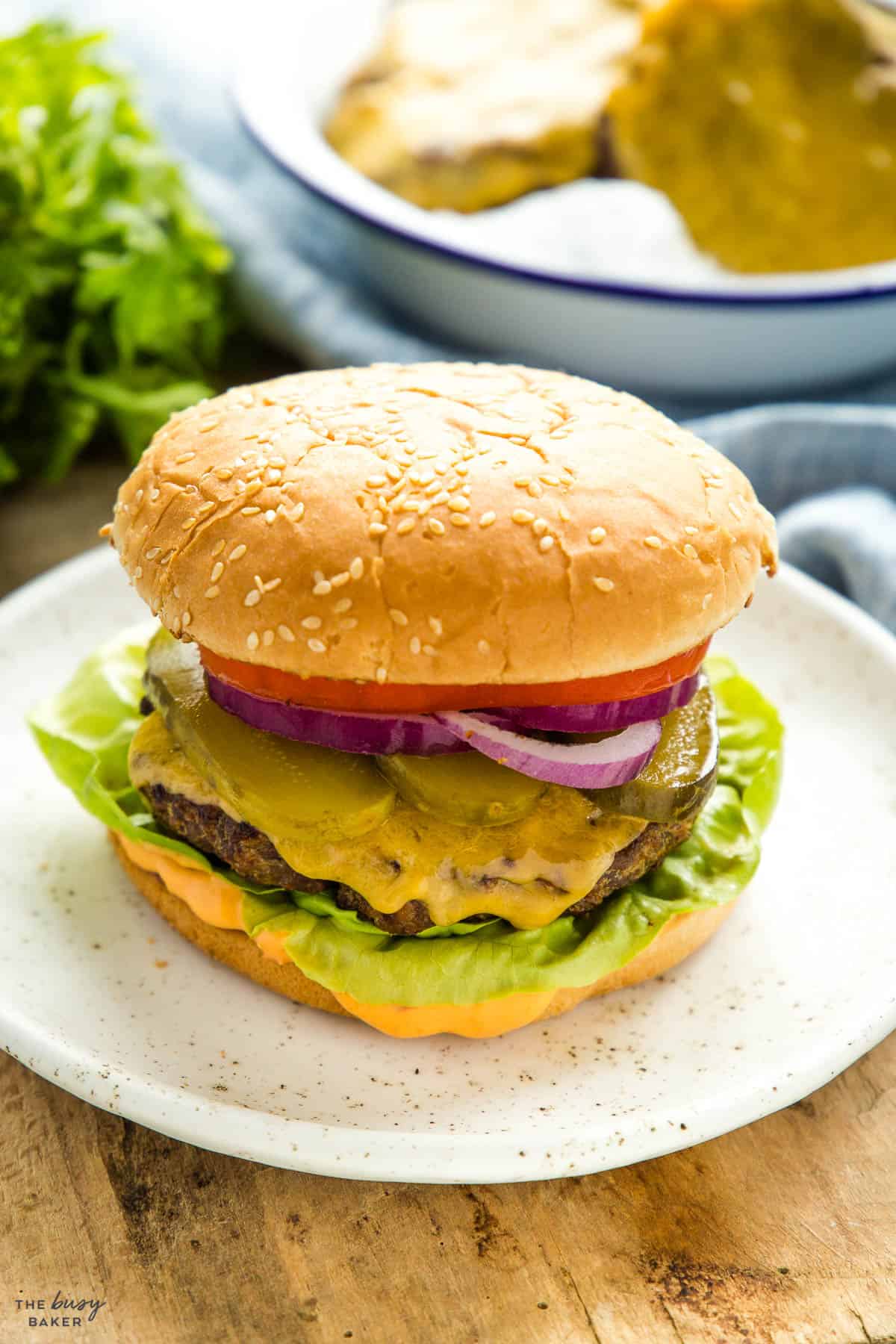 burger made in the air fryer