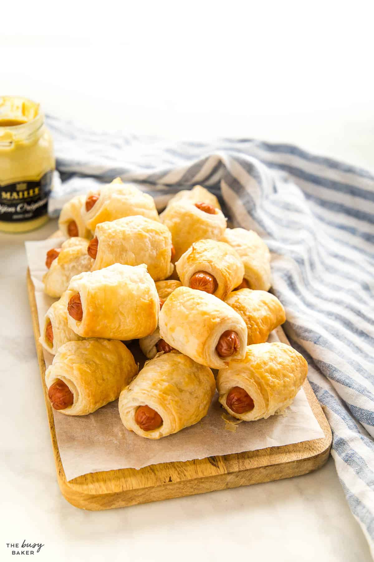 party platter with homemade sausage rolls