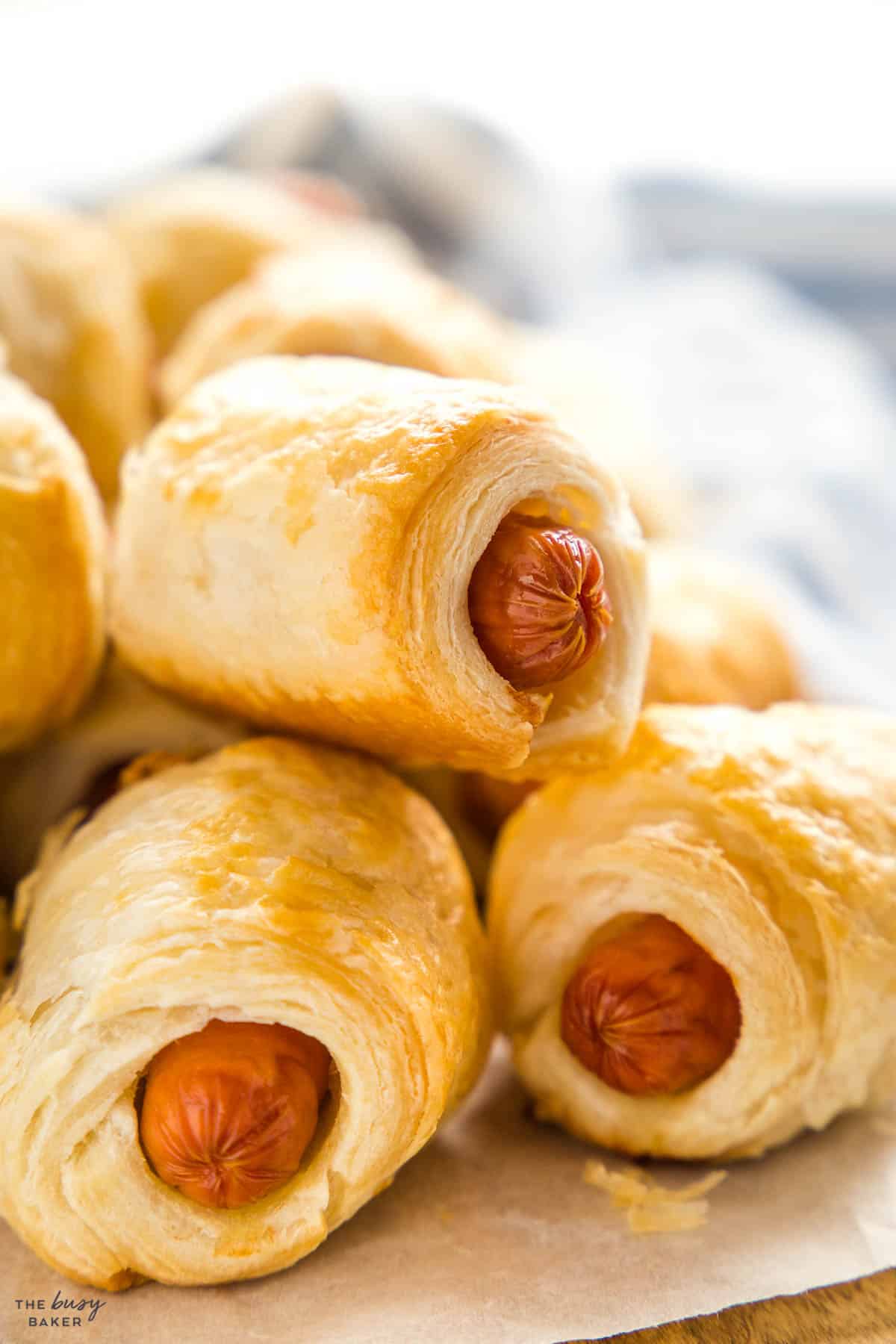 pigs in a blanket on a party platter