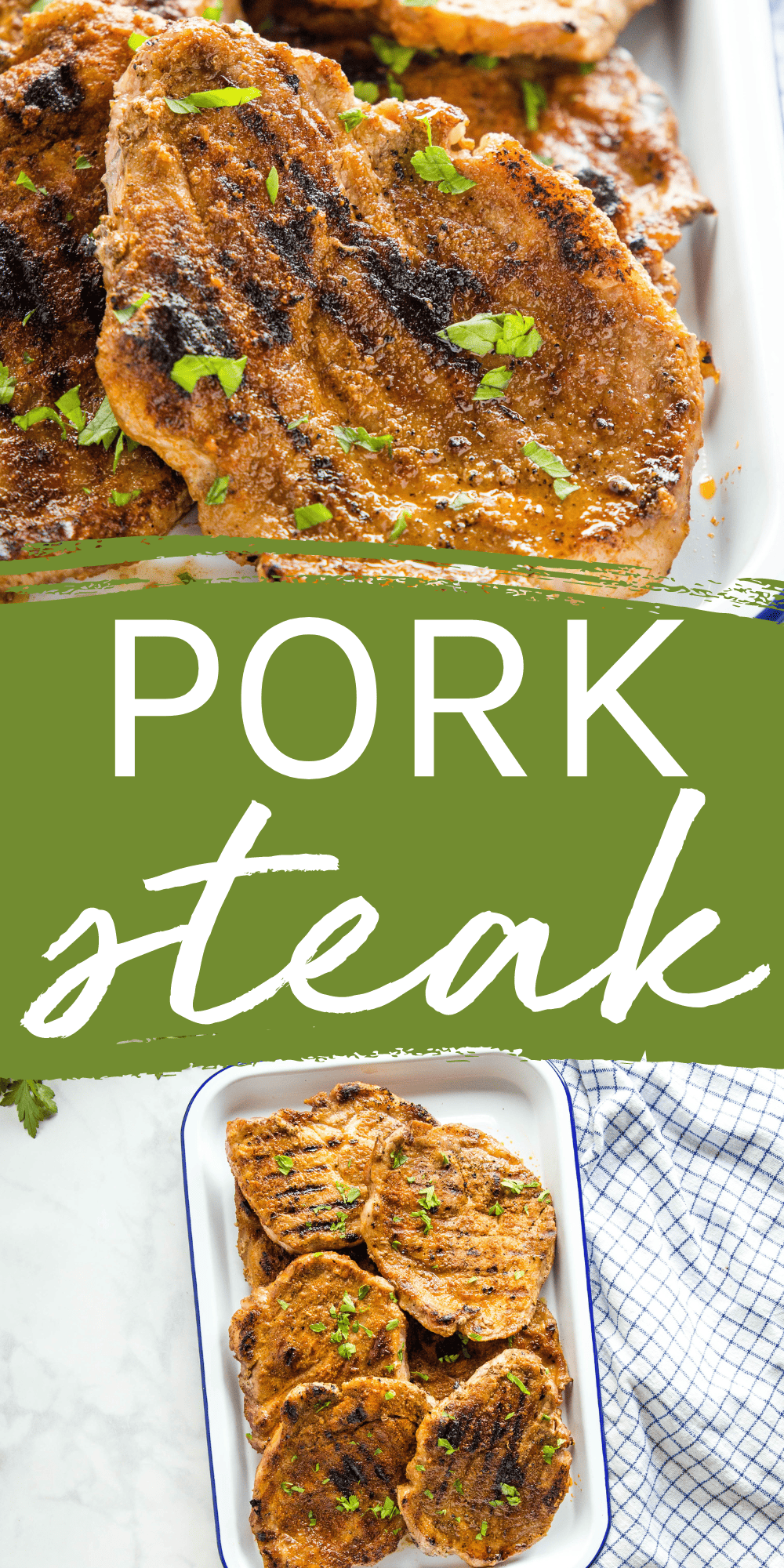This Pork Steak recipe (Boston Butt Steak) is a juicy, tender and meaty main dish. Pork shoulder steaks seasoned and grilled or pan-fried. Recipe from thebusybaker.ca! #porksteak #bostonbuttsteak #bostonbutt #porkshoulder #porkshouldersteak #porkroast #pork #grilling #summer #easygrilling #pork #easyrecipe #maindish via @busybakerblog