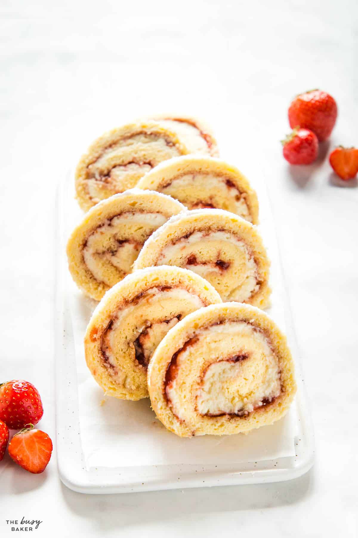 cake roll with strawberry jam