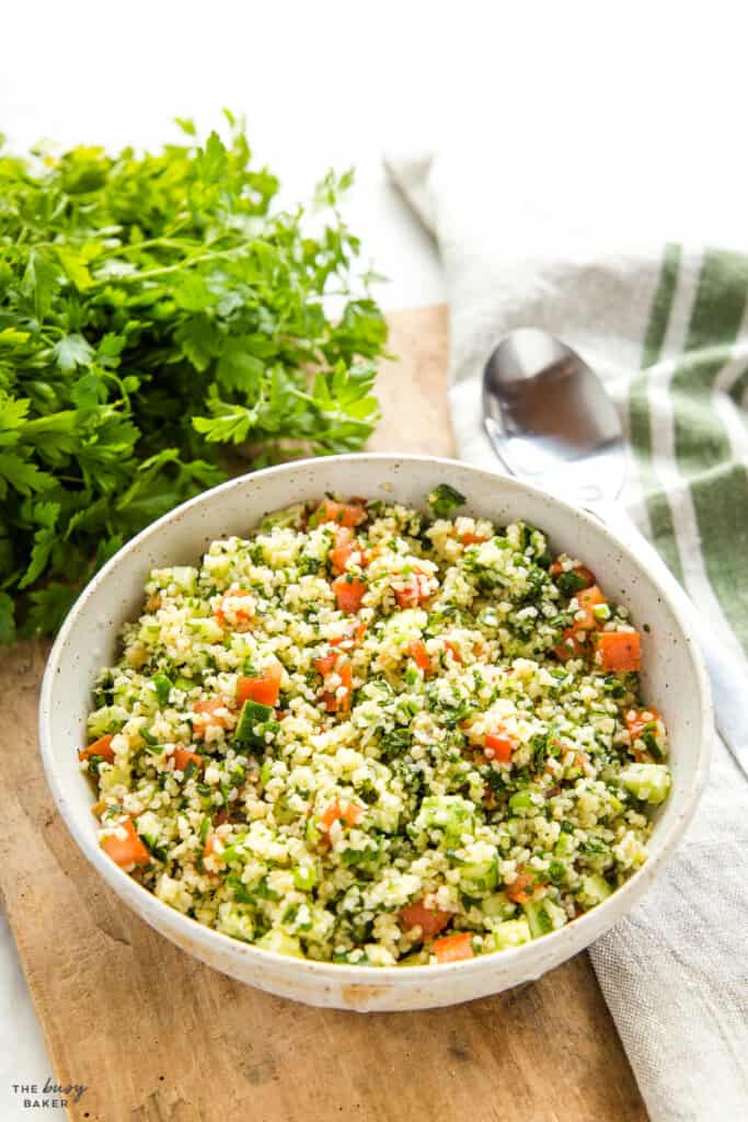 Tabbouleh Salad (Tabouli) - The Busy Baker