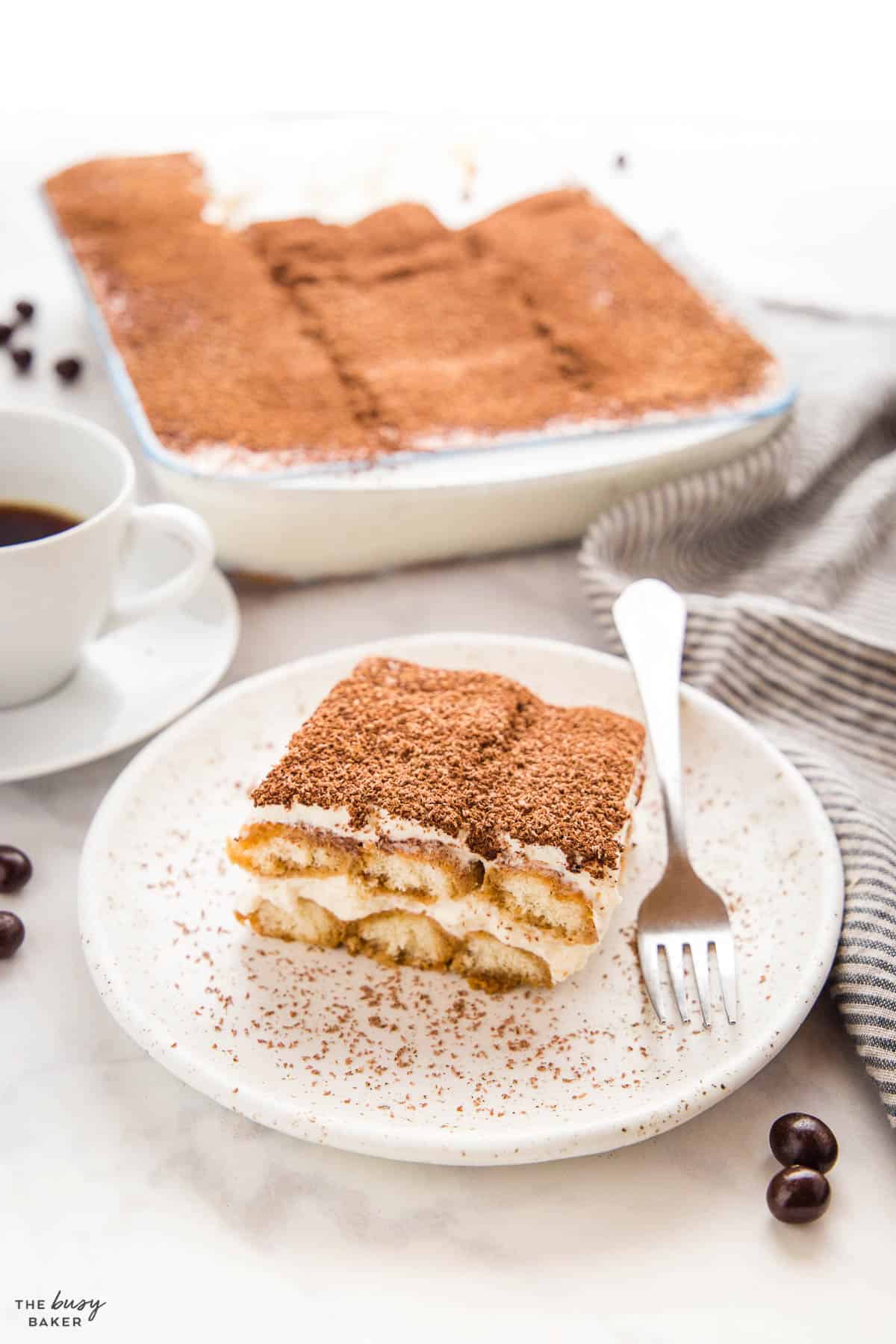 Italian dessert with chocolate and coffee and mascarpone cream