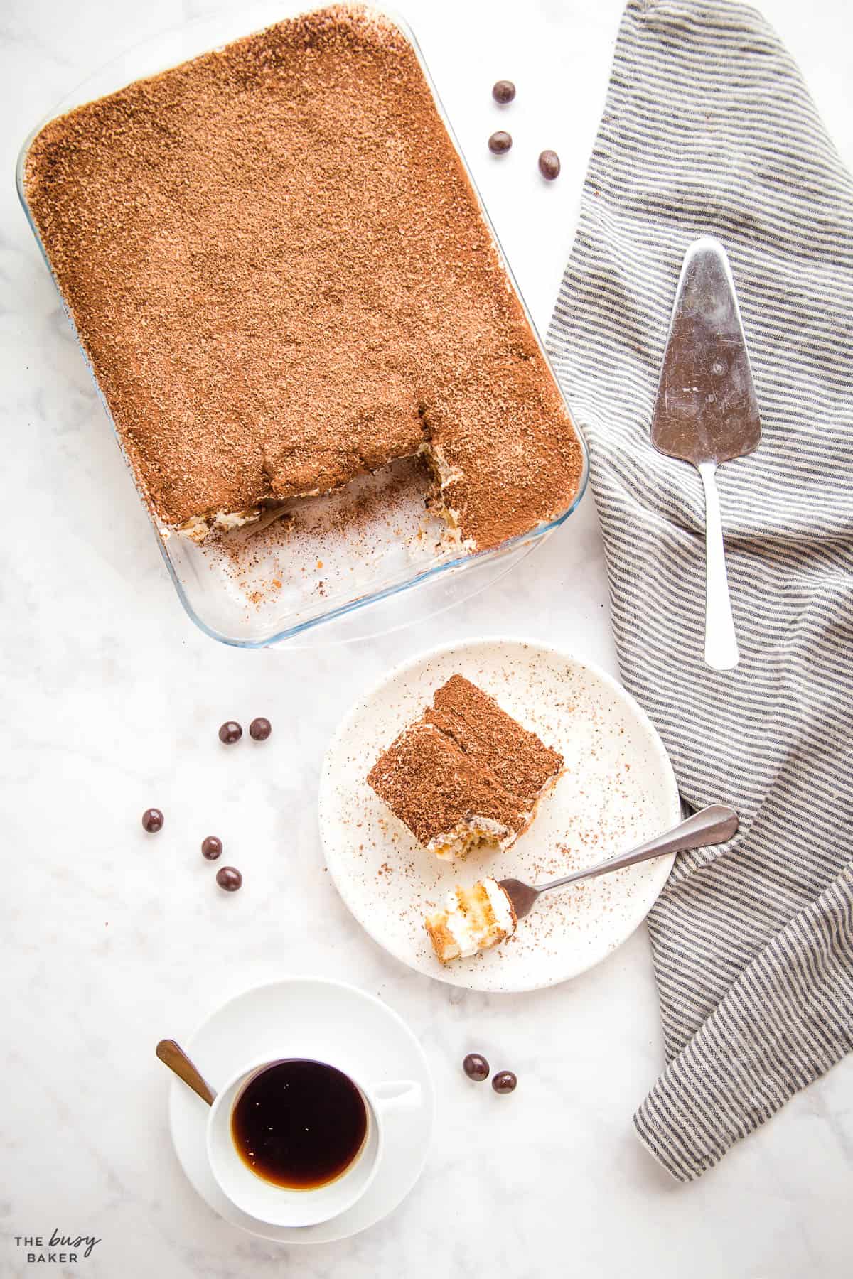 Italian dessert with chocolate and coffee