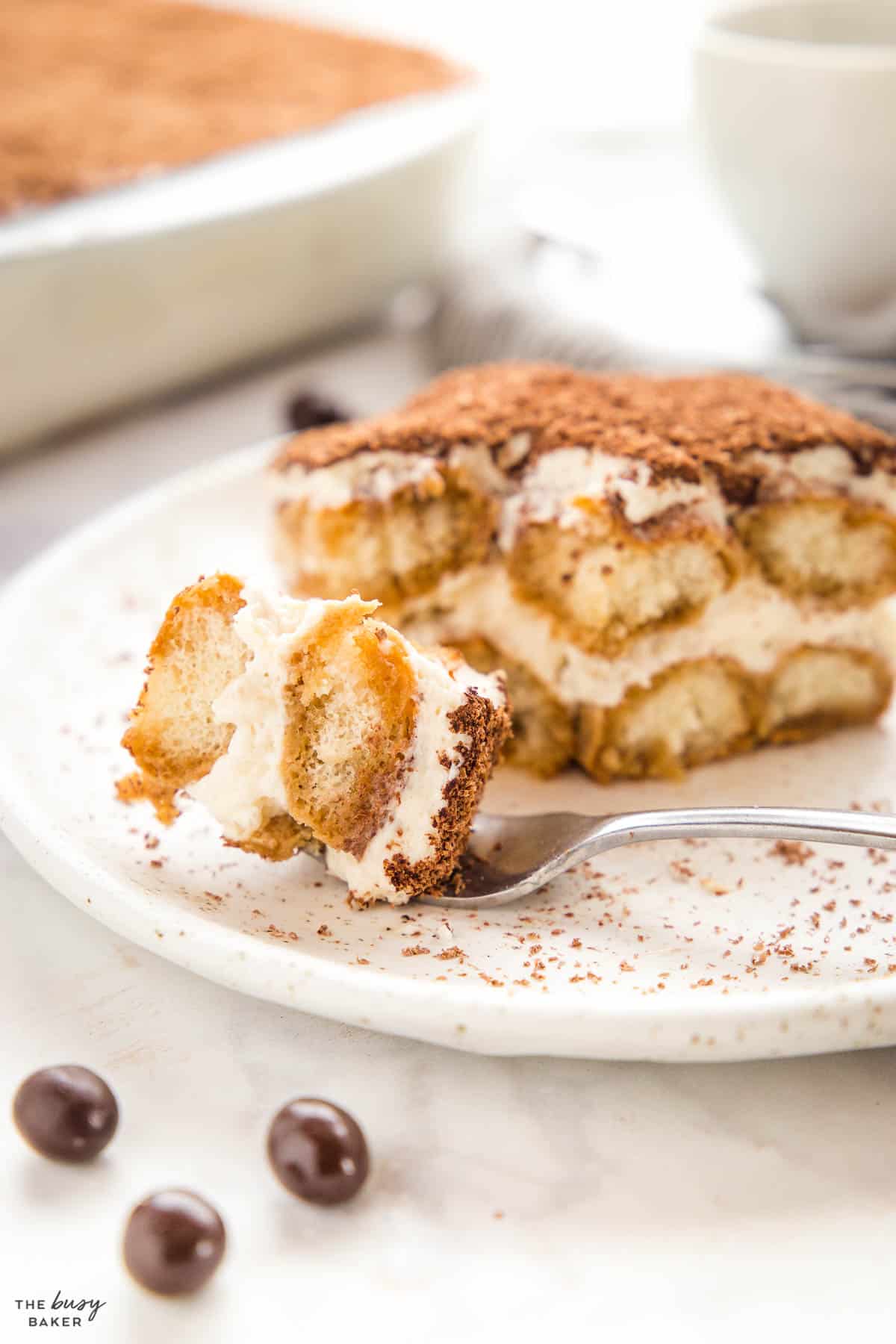 spoonful of tiramisu dessert