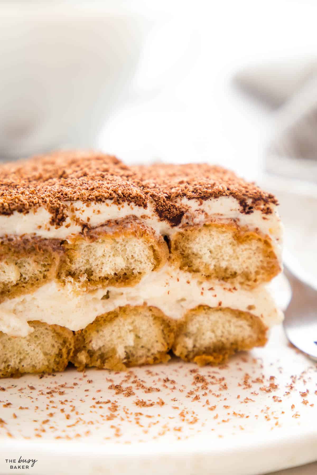 closeup image: slice of tiramisu