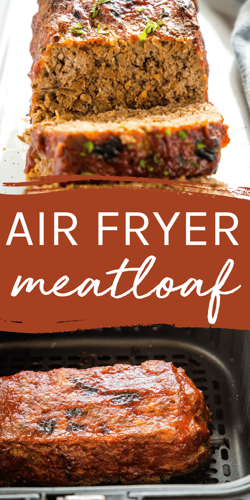 This Air Fryer Meatloaf recipe is an easy comfort food meal idea that's deliciously juicy, perfectly cooked, and budget-friendly! The BEST meatloaf recipe made in the air fryer or the oven. Recipe from thebusybaker.ca! #meatloaf #airfryermeatloaf #easymeatloaf #bestmeatloaf #meatloafrecipe #dinner #mealidea #easymeal #comfortfood via @busybakerblog