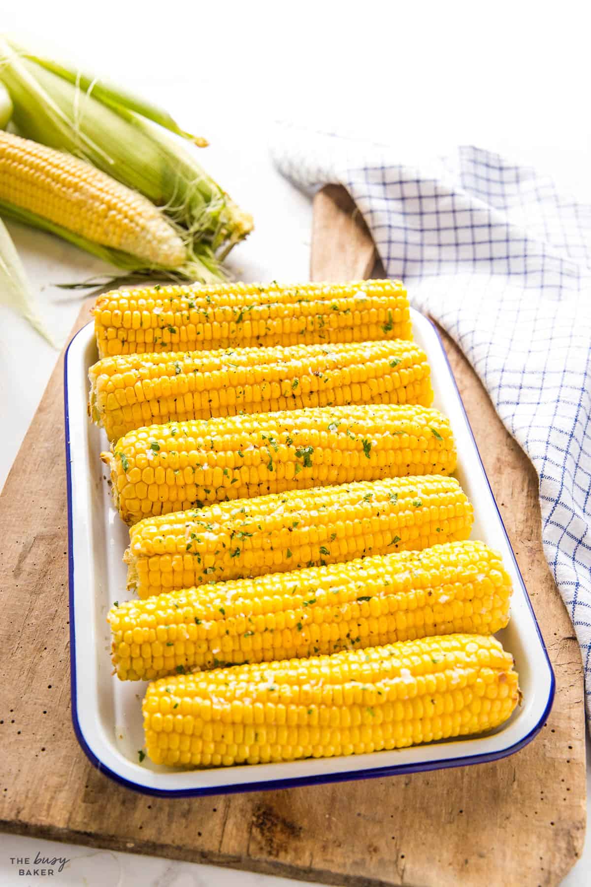 platter of fresh air fryer corn