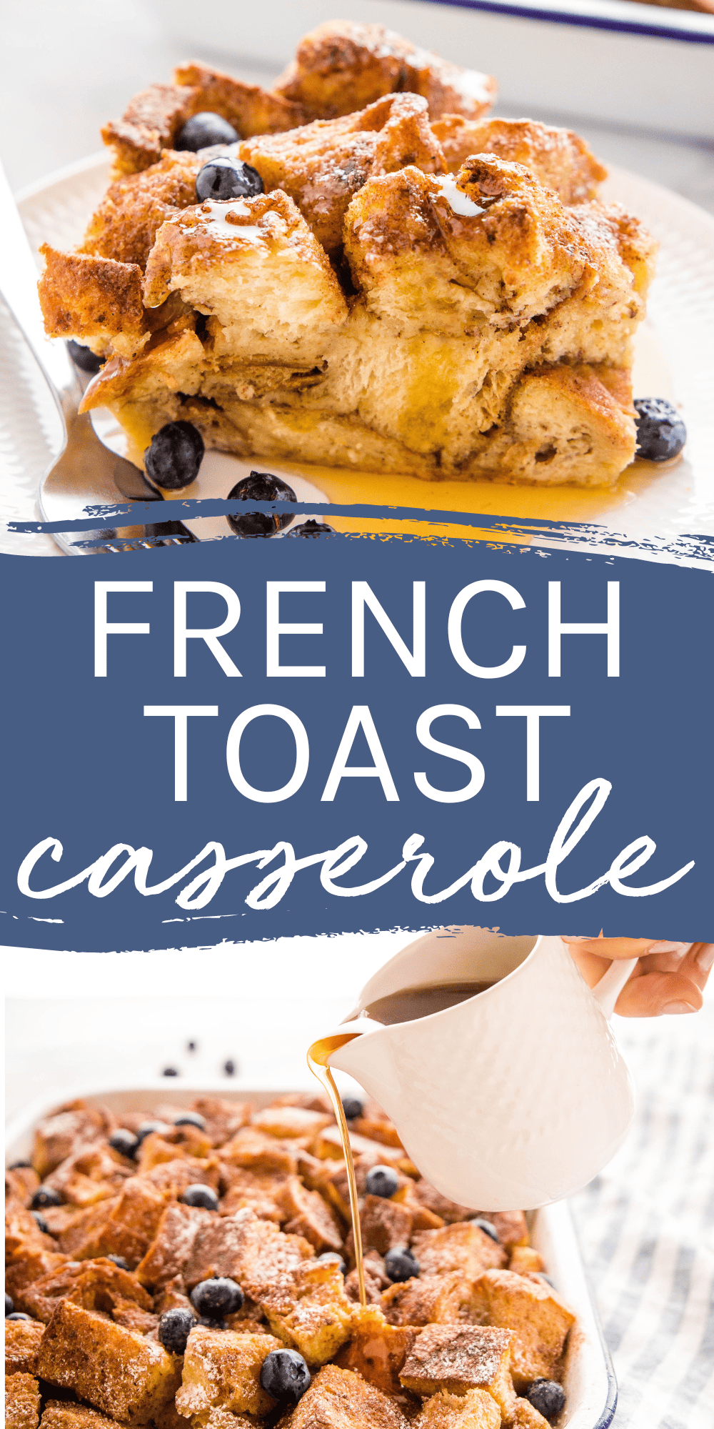 This French Toast Casserole recipe is the best easy make-ahead breakfast that's perfect for a holiday brunch, busy mornings before school, or a simple Saturday breakfast. Ready in under an hour, or refrigerate it overnight for an easy morning treat! Recipe from thebusybaker.ca! #frenchtoastcasserole #easybreakfast #easyfrenchtoastcasserole #overnightfrenchtoastcasserole #simplebreakfast #brunch #holidaybrunch #holidaybreakfast #christmasbreakfast #thanksgivingbrunch #brunchrecipe via @busybakerblog