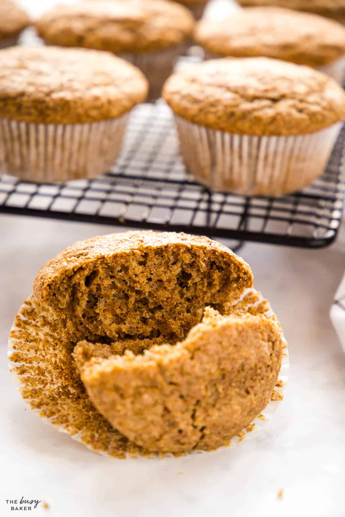 the perfect bran muffin, cut in half
