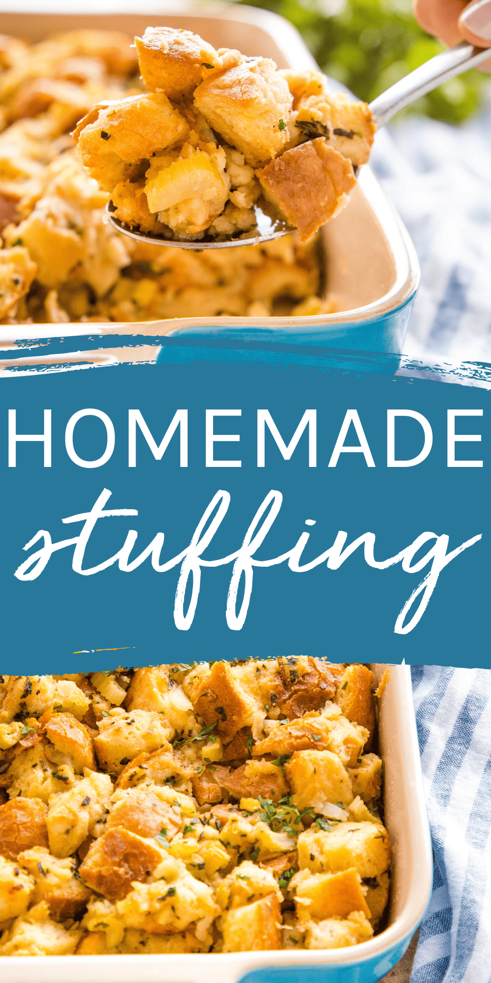 This Homemade Stuffing recipe is the BEST holiday side dish. Easy to make with basic ingredients & perfect for Christmas and Thanksgiving! Recipe from thebusybaker.ca! #homemadestuffing #stuffingrecipe #stuffing #howtomakestuffing #holidaystuffing #christmassidedish #thanksgivingsidedish #holidayrecipe #holidaysidedish #sidedish #thanksgivingrecipe via @busybakerblog