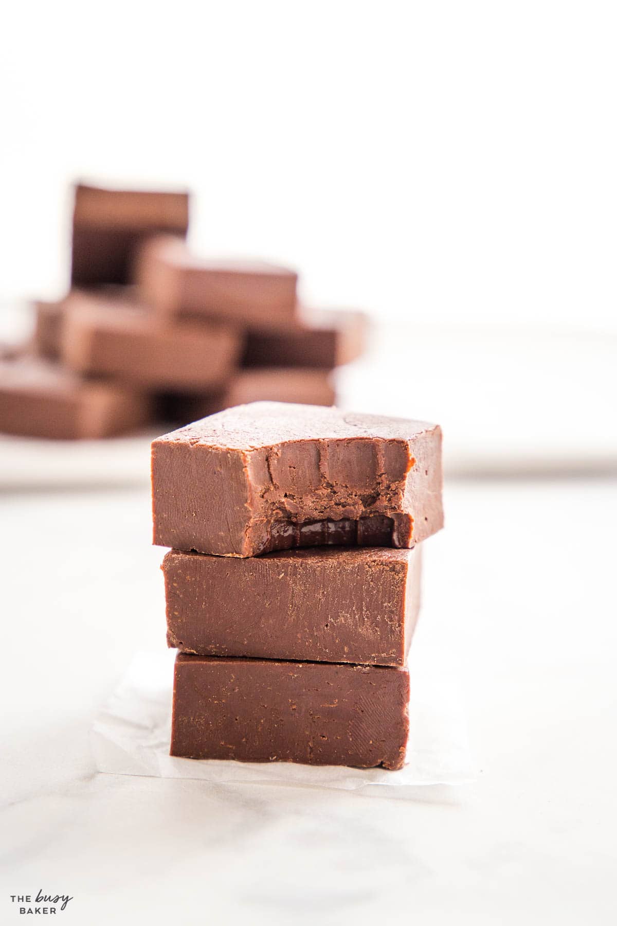 stack of chocolate fudge