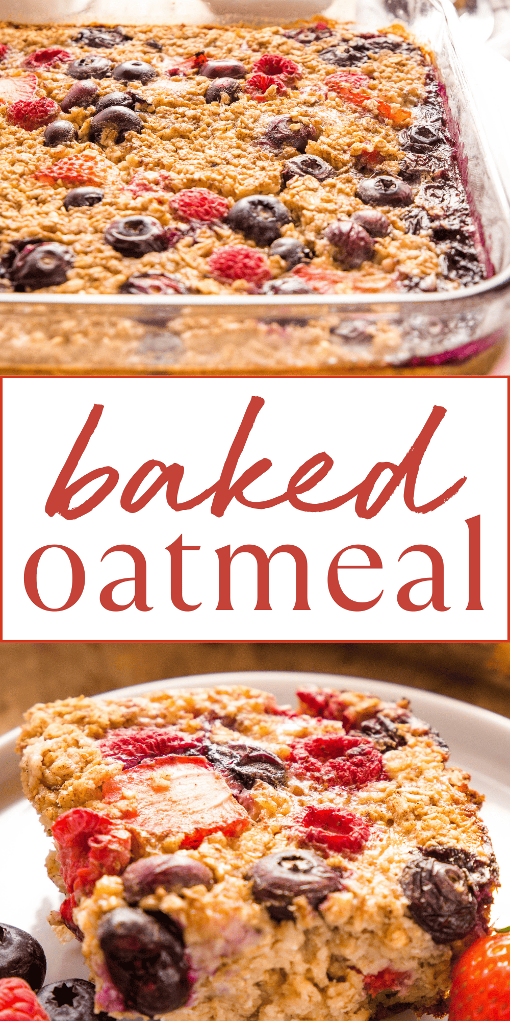 This Baked Oatmeal recipe is an easy healthy make-ahead breakfast that's perfect for busy mornings! It's made with oats, eggs for protein, milk (or dairy-free milk), and it's sweetened with fruit (no added sugar!). It's kid-friendly and perfect for serving with nut butter, maple syrup or your favourite toppings! Recipe from thebusybaker.ca! #bakedoatmeal #bakedoats #oatmealbake #breakfast #healthybreakfast #easybreakfast #simplebreakfast #health #kidfriendly #kidsbreakfast #bakedoatmealrecipe via @busybakerblog