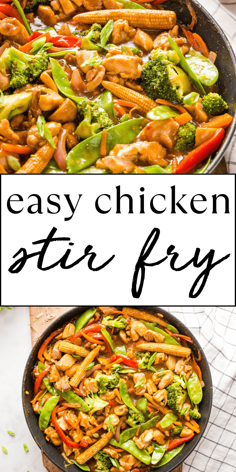 This Chicken Stir Fry recipe is an easy weeknight meal that's packed with protein and fresh vegetables - on the table in under 30 minutes. A simple chicken stir fry with an easy sauce and marinade - perfect for meal prep! Recipe from thebusybaker.ca! #chickenstirfry #easystirfry #healthystirfry #chickenmarinade #stirfrysauce #easystirfryrecipe #stirfryrecipe #chickenrecipe #easyweeknightmeal #familymeal #healthymeal via @busybakerblog