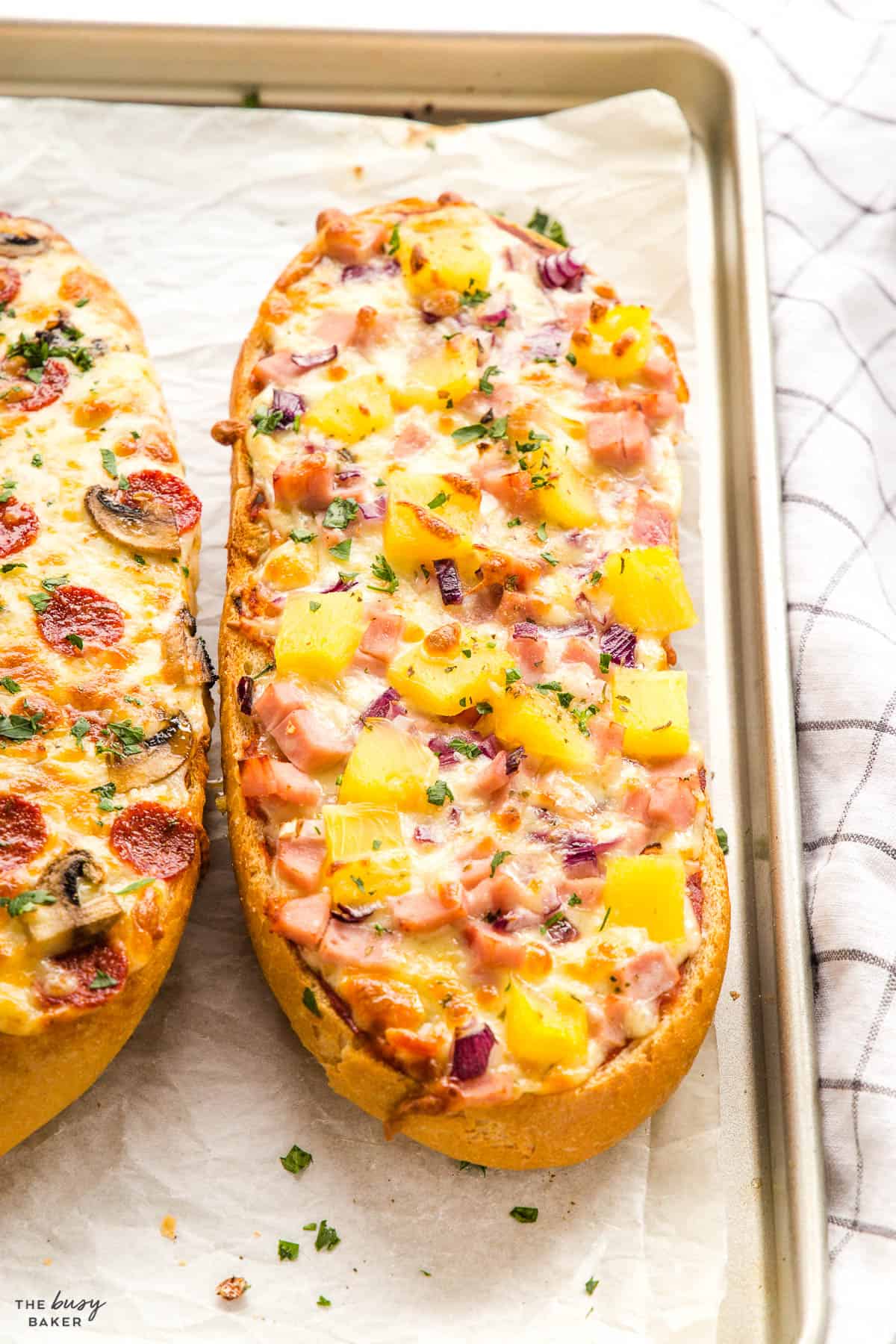 ham and pineapple french bread pizza