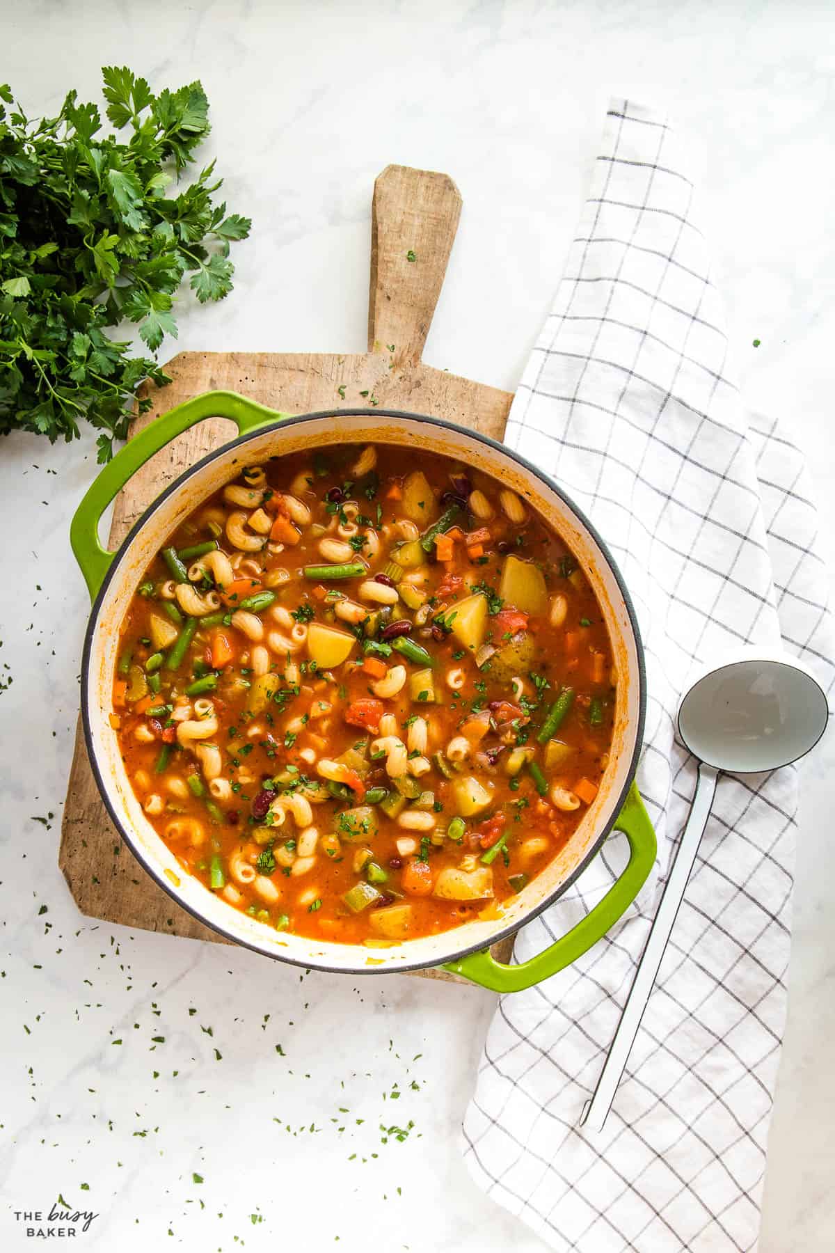 pot of Italian stew with veggies