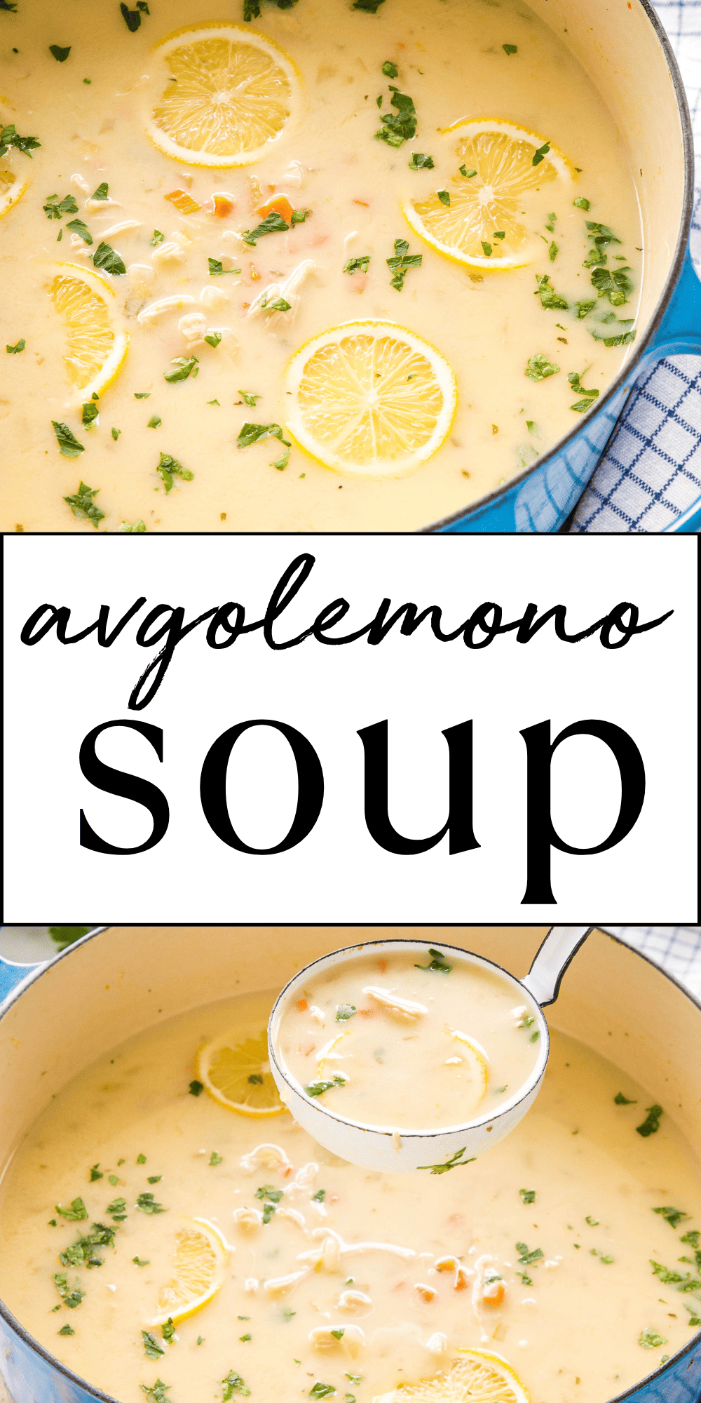 This Avgolemono Soup recipe is a classic Greek lemon chicken soup made with orzo pasta or rice. Made with no dairy, this lemon chicken orzo soup is thickened with eggs and made with poached chicken and fresh veggies! Recipe from thebusybaker.ca! #avgolemonosoup #avgolemono #lemonchickenorzosoup #lemonchicken #orzo #rice #greeksoup #greeklemonchickensoup #easysouprecipe #healthysoup #dairyfree via @busybakerblog