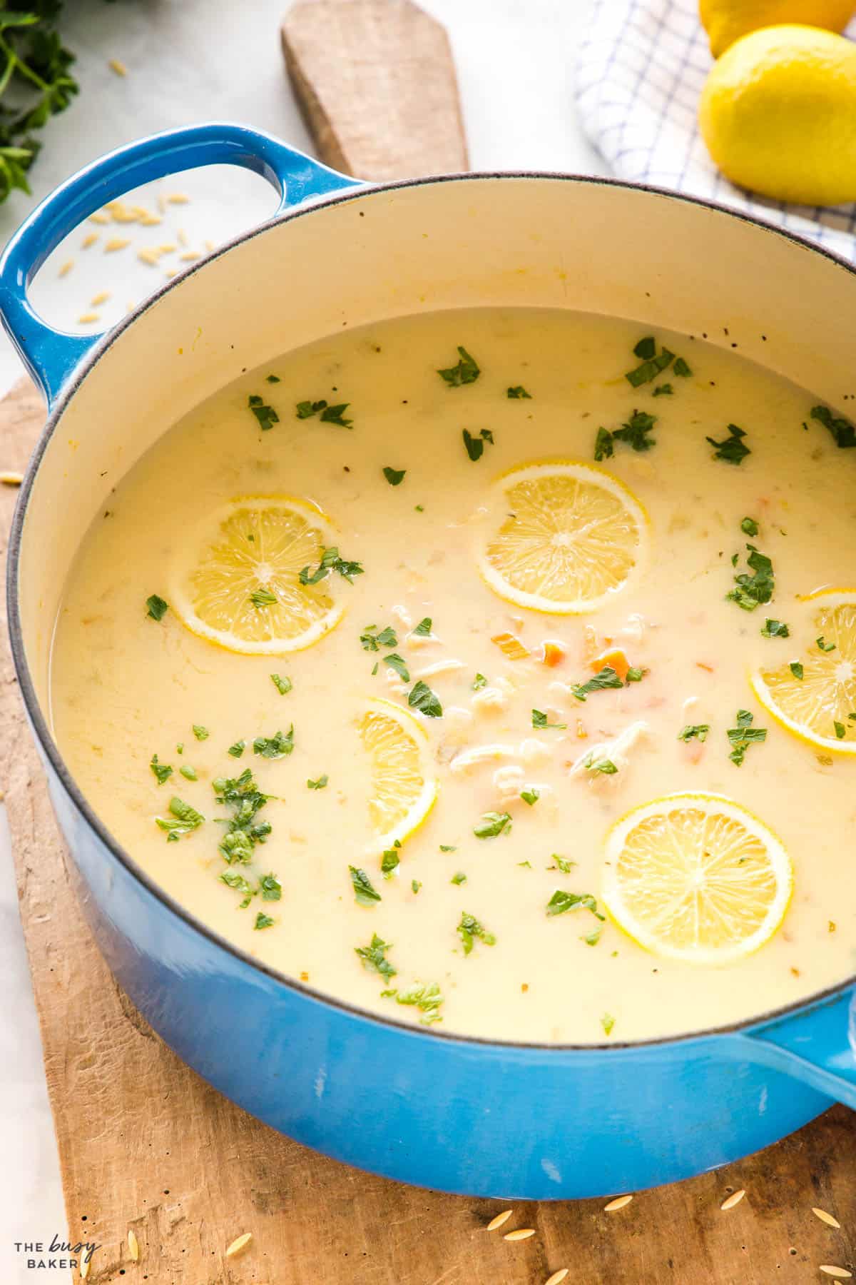 blue pot with avgolemono soup recipe