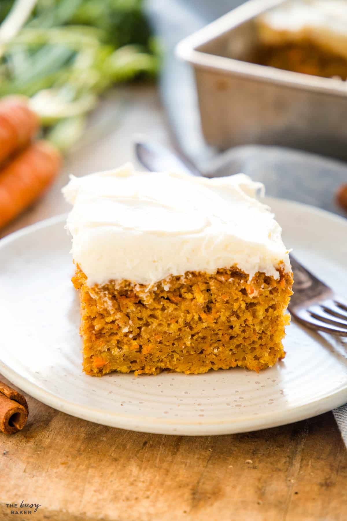 moist cake with carrots and cream cheese frosting
