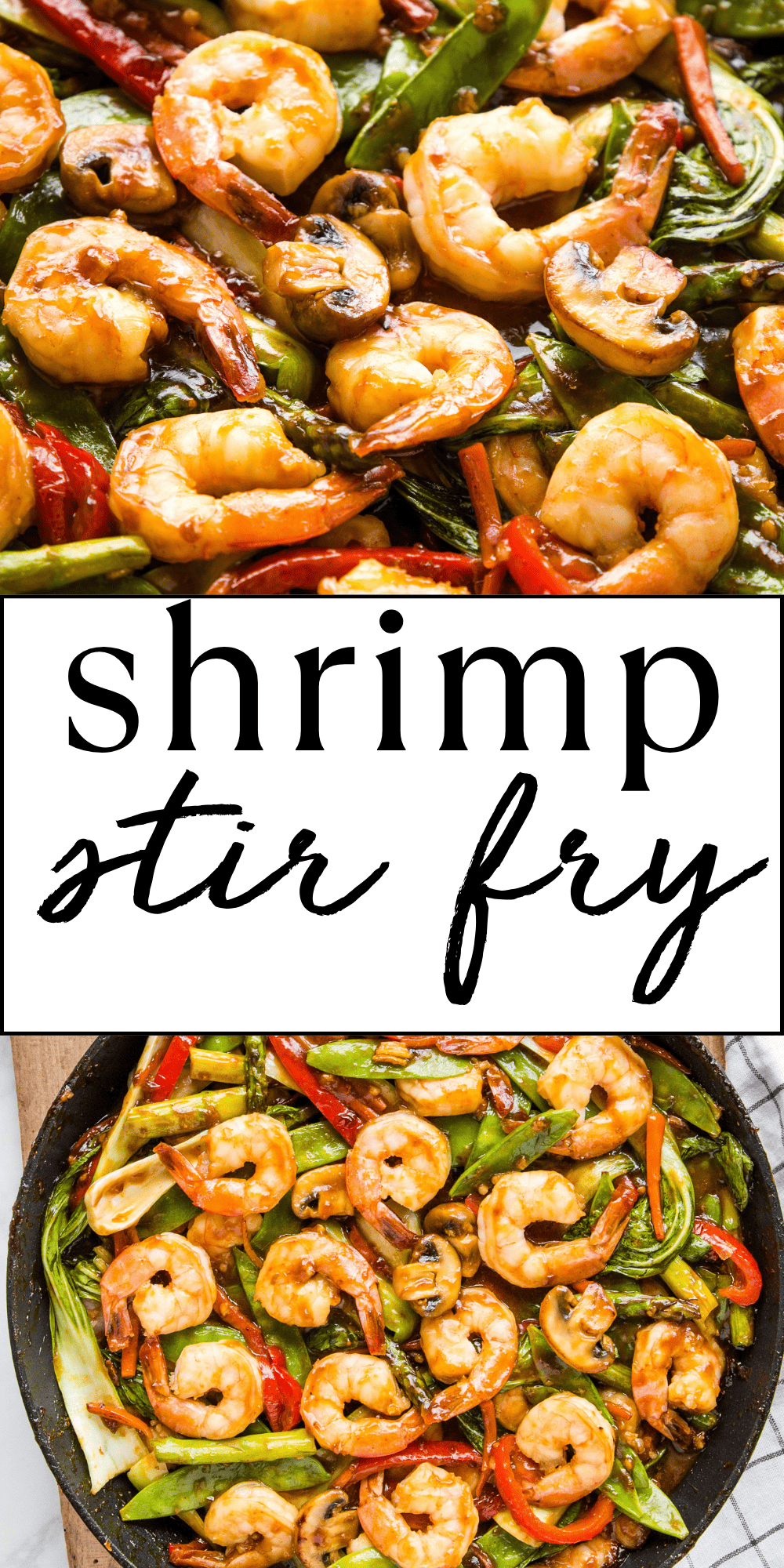 This Shrimp Stir Fry recipe is an easy weeknight meal that’s packed with lean protein and fresh vegetables – and it's on the table in under 30 minutes. A simple shrimp stir fry with an easy sauce and marinade – perfect for meal prep! Recipe from thebusybaker.ca! #shrimpstirfry #easystirfry #stirfryshrimp #shrimpstirfryrecipe #easymeal #easydinner via @busybakerblog