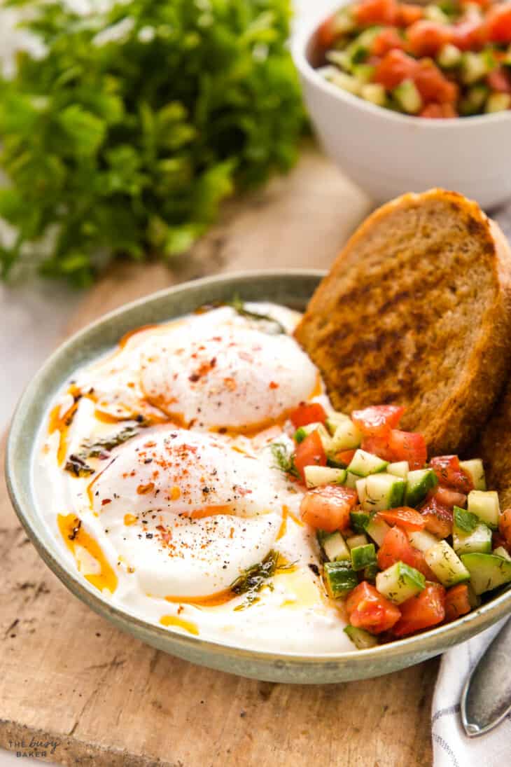 Turkish Eggs (Çilbir) - The Busy Baker