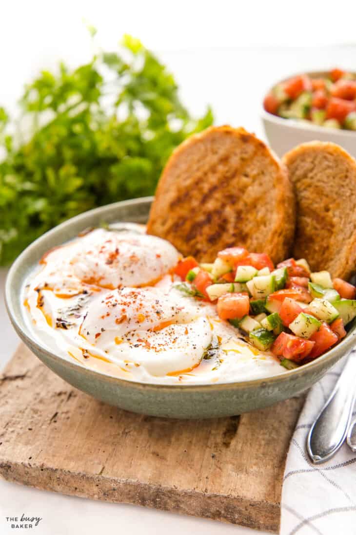 Turkish Eggs (Çilbir) - The Busy Baker