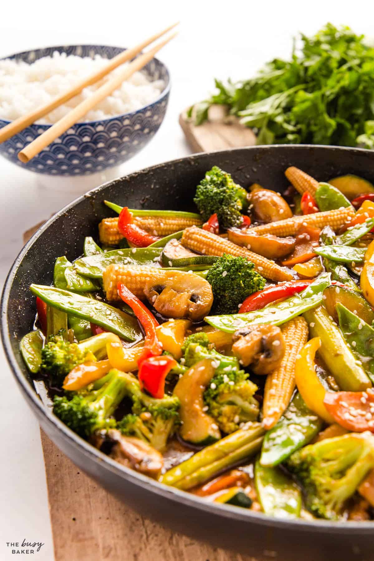 vegetable stir fry with rice